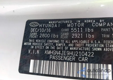 2017 Genesis G80 3.8 from USA, damaged, VIN KMHGN4JE9HU210422